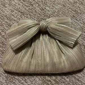 Loeffler Randall Bow Gold Clutch Bag